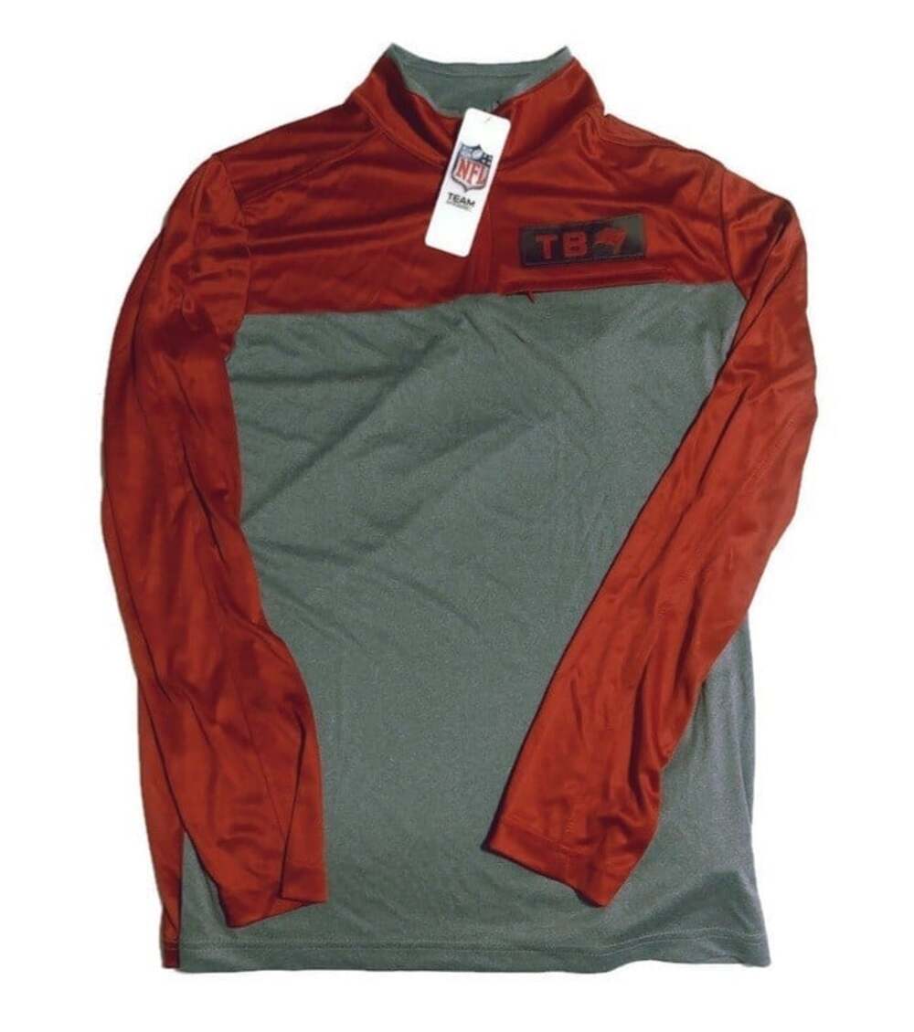 NFL Team Apparel Tampa Bay Buccaneers Quarter Zip Pullover Golf Shirt Mens M Red